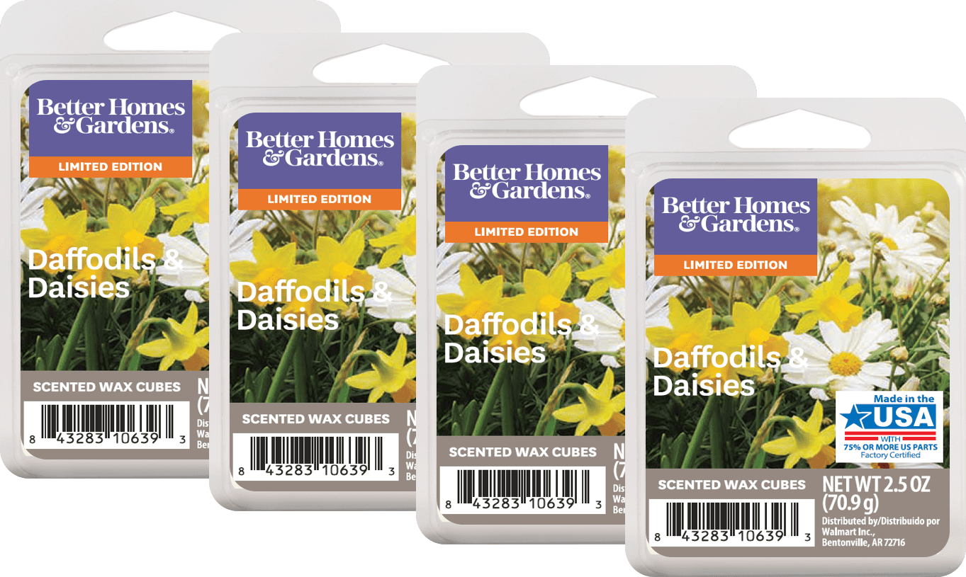 Better Homes Gardens 2 5 Oz Daffodils Daisies Scented Wax Melts 4 Pack Walmart Com Walmart Com