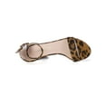 thumbnail image 3 of BLISSFUL STEP Women's Shoes Solid Color Open Toe Block High Heels Summer Sandals Brown-Leopard 5.5, 3 of 8