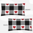 thumbnail image 3 of Easygdp Heart Black Buffalo Plaid Gingham Envelope Closure Pillowcase - 20x36in, Queen Pillowcase, Breathable, Stain-Resistant, Wrinkle-Free, 3 of 9