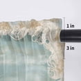 thumbnail image 5 of Teal Coastal Valance Curtains for Kitchen/Living Room/Bathroom/Bedroom Window, Rod Pocket Small Topper Half Short Window Curtains Voile Sheer Scarf, Vintage Ocean Beach Shell Nautical 42"x12", 5 of 8