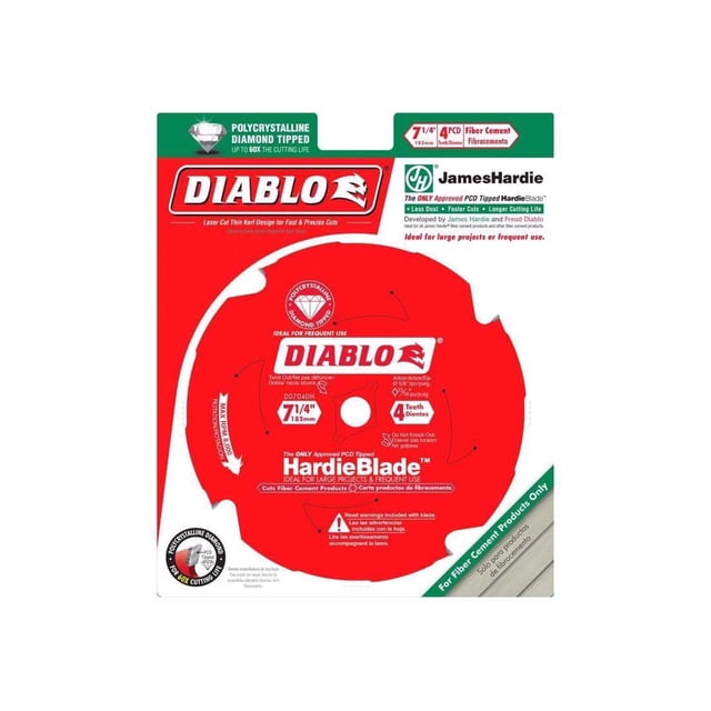 Saw Blade Freud Diablo, 7,25 pulgadas, 4 dientes, PCD, fibrocemento