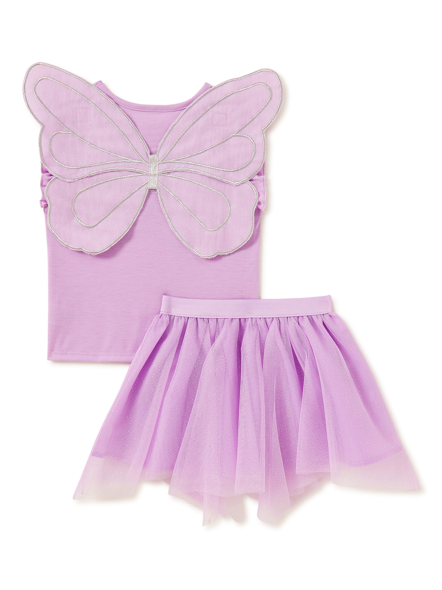 Wonder Nation Baby & Toddler Girls Dress-Up Flutter Sleeve Top, Tutu Skirt & Accessory, 3-Piece Set, Sizes 12M-5T - image 3 of 3
