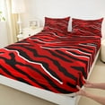 thumbnail image 3 of Castle Fairy Zebra Print Twin Sheet Sets for Female Men,Black Red Bedding, 3 of 7