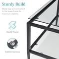 thumbnail image 4 of Best Choice Products 32" Square 2-Tier Large Coffee Table, Living Room Accent Furniture w/ Glass Table Top - Black, 4 of 8