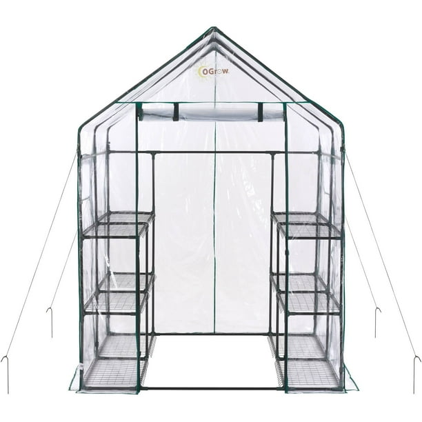 Ogrow 6Tier 12Shelf Portable Mini WalkIn Greenhouse Deluxe