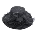 thumbnail image 2 of Shenmeida Womens Fashion Summer Elegant Wide Brim Flower Sun Hat Women Wedding Tea Party Church Travel Cap, 2 of 6