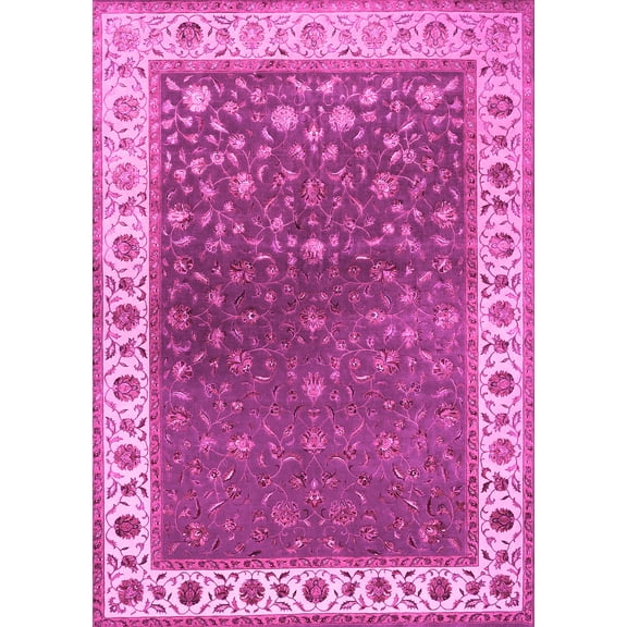 Ahgly Company Indoor Rectangle Persian Pink Traditional Area Rugs, 5' x 7'