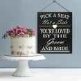 thumbnail image 6 of JennyGems Pick a Seat Not A Side Sign, Wedding Signs for Ceremony, Wedding Decor, 10x12 in, Wedding Directional Sign, American Made (Black), 6 of 11