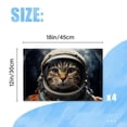 thumbnail image 2 of Bahomeck Placemats Set Of 4 Rectangle Linen Cotton Placemats For Dining Table Fade Resistance Washable Heat Resistant，18*12Inch,Cat Wearing Astronaut Helmet Against A Space Background, 2 of 4
