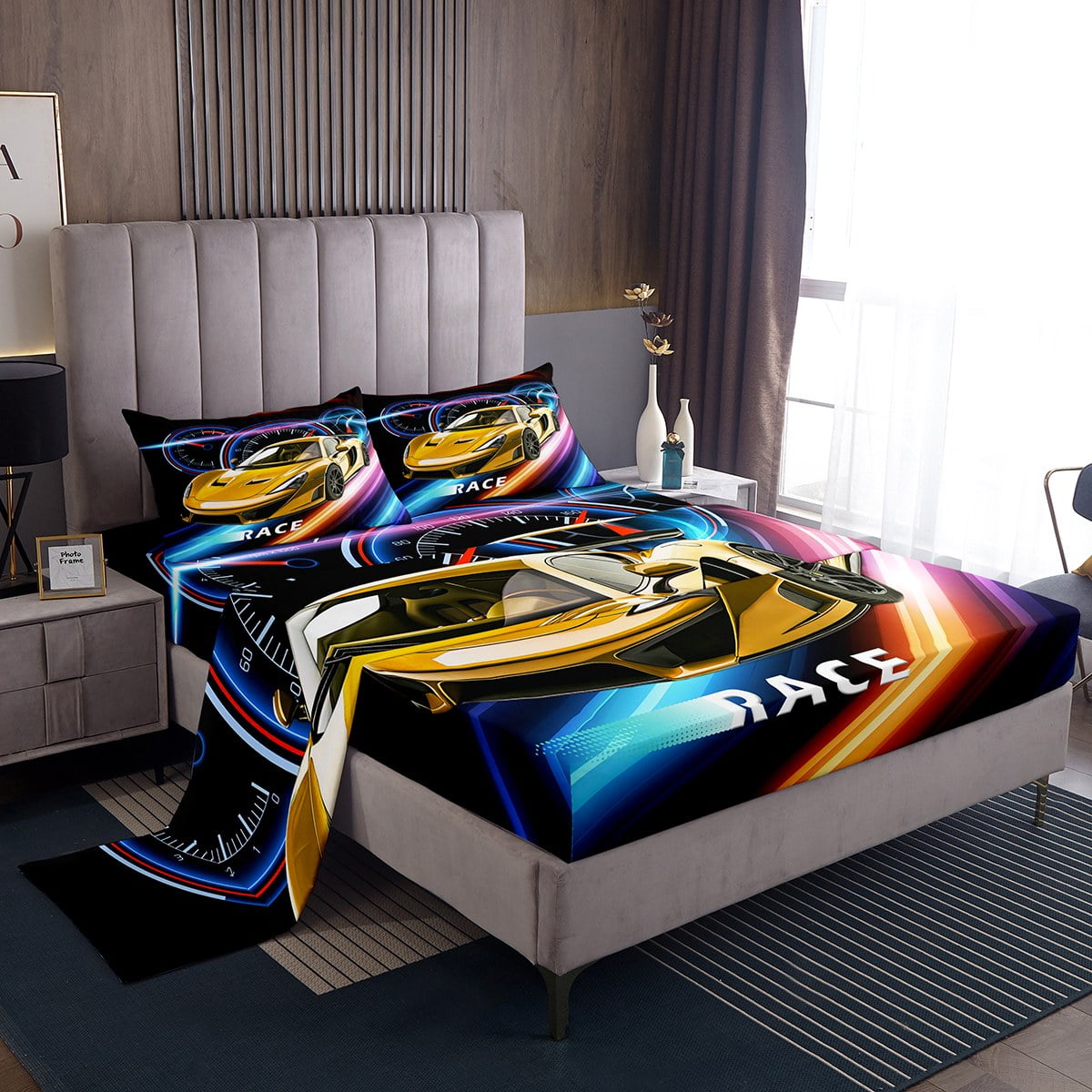 Race car bed sheets discount