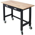 thumbnail image 5 of Work Bench, Workbench with Drawer Storage, Heavy Duty Bamboo Wood Work Table with Wheels for Garage Home Office, 5 of 7