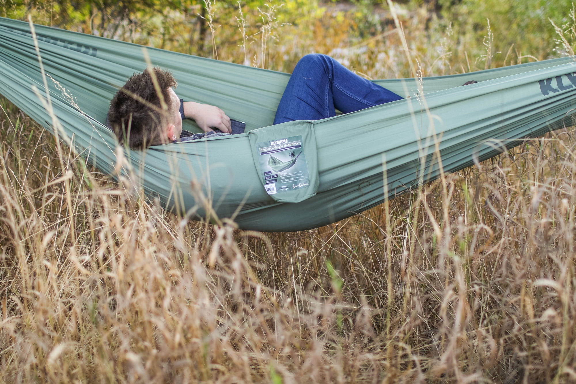 Klymit Traverse Single Outdoor Hammock, 110in x 55in, Green
