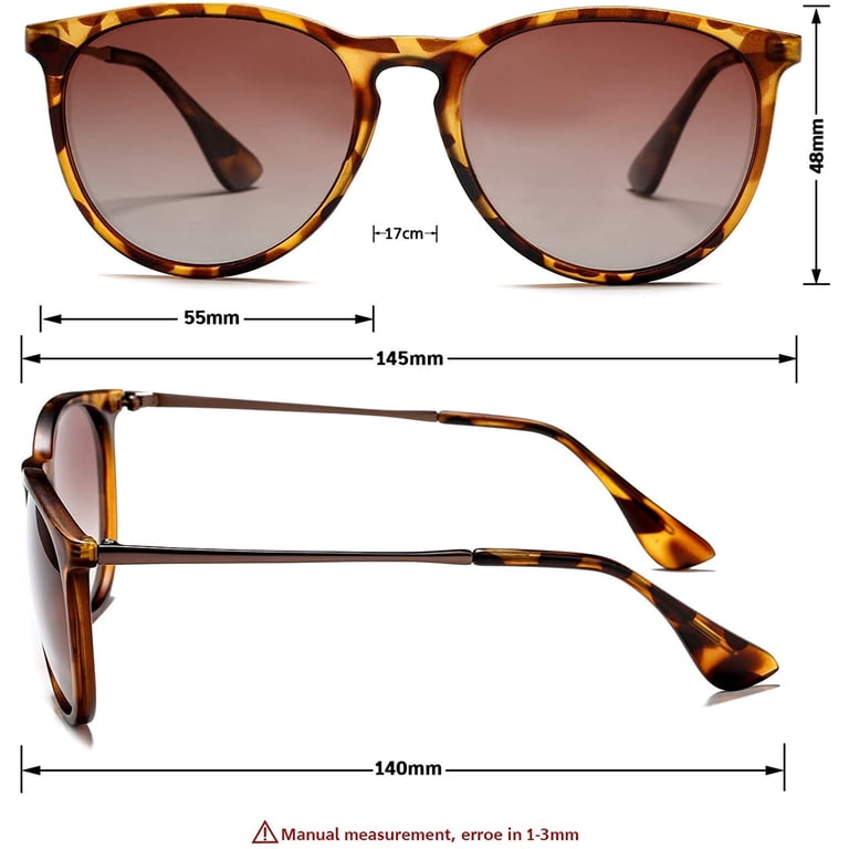 Qishi Vintage Round Sunglasses, Leopard, Polarized, Stylish  display picture 2