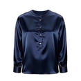 thumbnail image 4 of hotojiny Long Sleeve Shirts for Women Satin Silk Button up Dressy Casual Blouses Spring Fall Clothes Business Office Womens Tops, 4 of 5