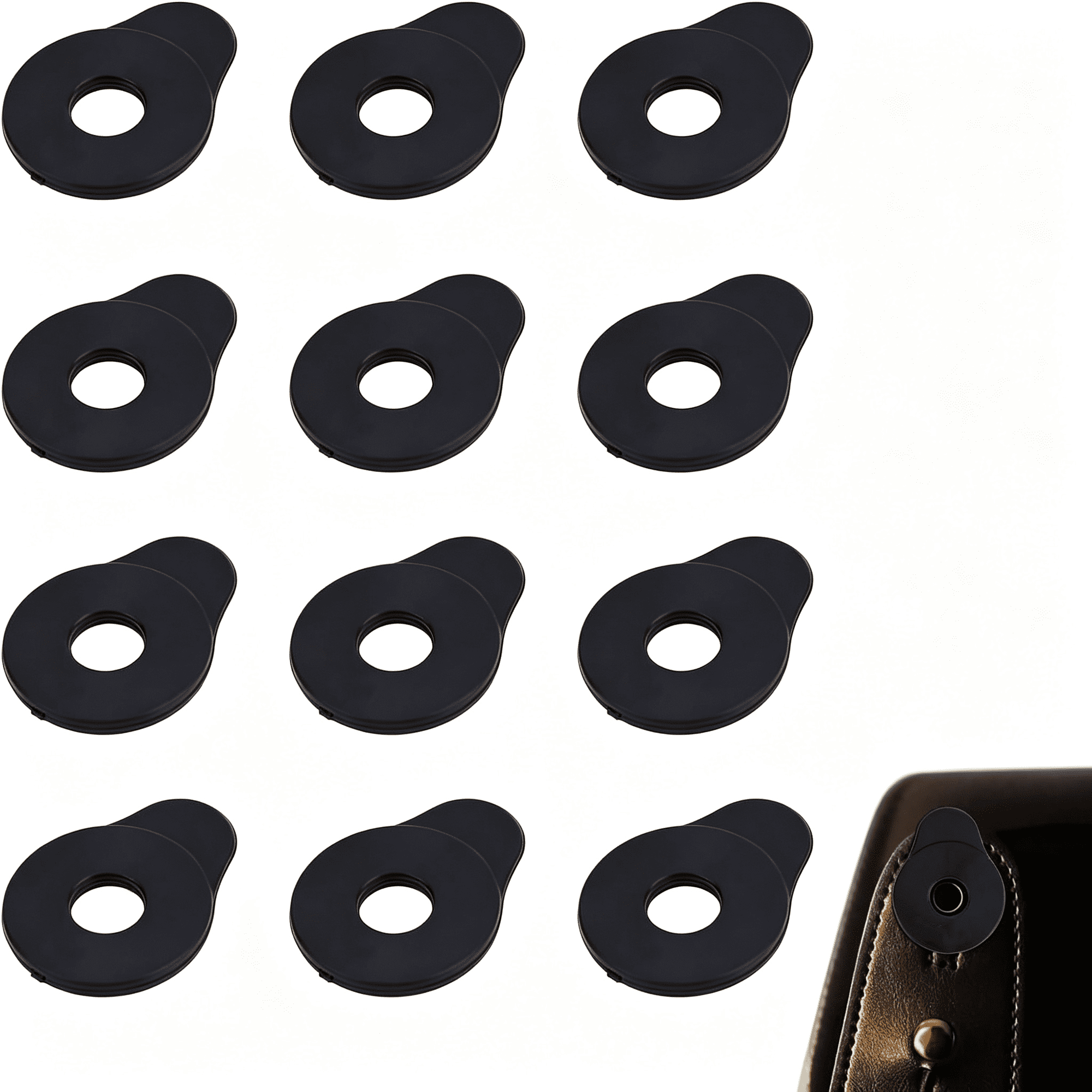 SEPTRIO 12Pcs Guitar Strap Locks, Flexible Pvc Anti-Slip & Noise-Free Guitar Strap Blocks Lightweight Straps Buttons for Music Enthusiasts, Quick Tool-Free Installation