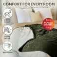 thumbnail image 6 of Sunbeam Heated Throw Blanket Quilted Royal Posh Sherpa Olive 4 Heat 50x60, 6 of 11