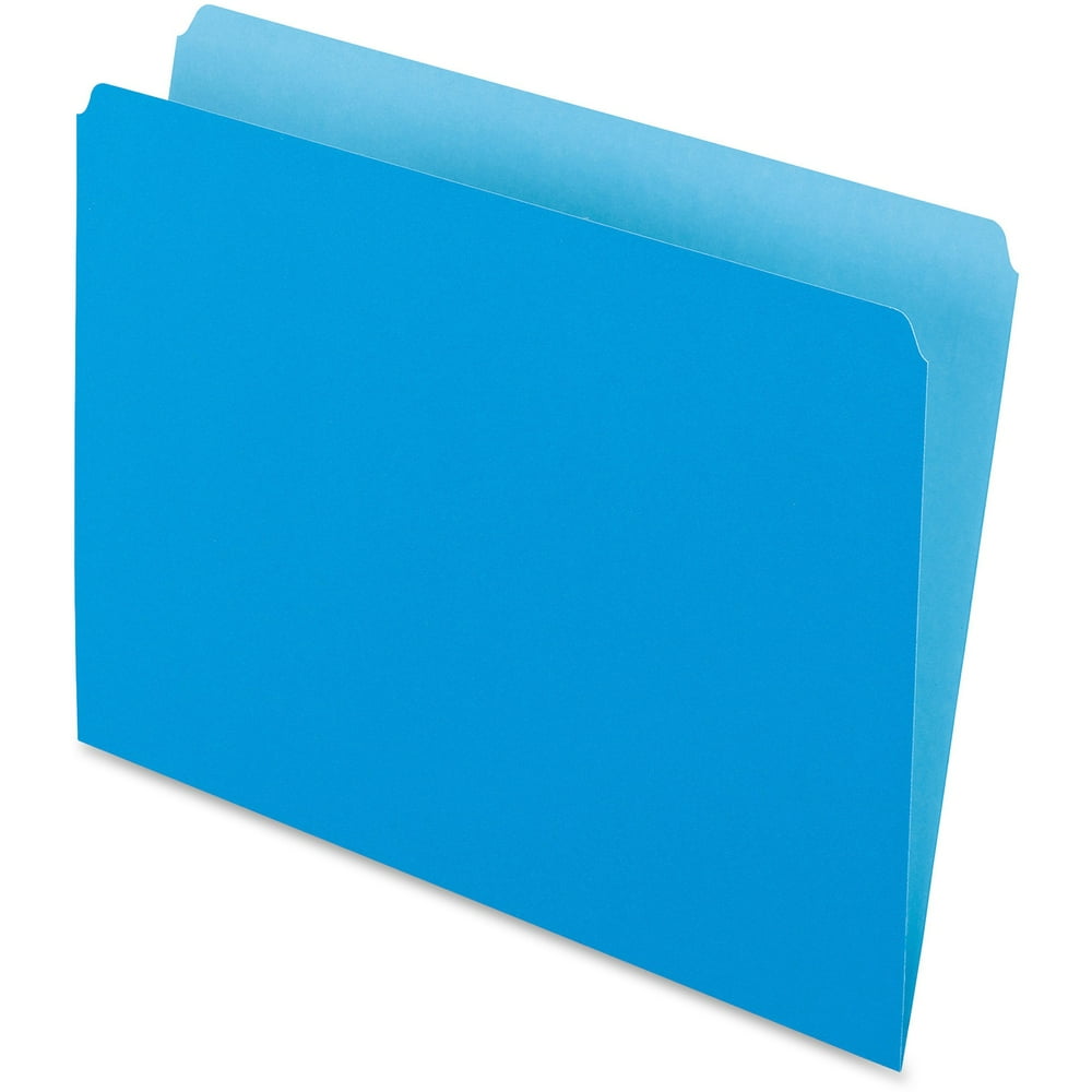 Pendaflex, PFX152BLU, Straight Cut Colored File Folders, 100 / Box