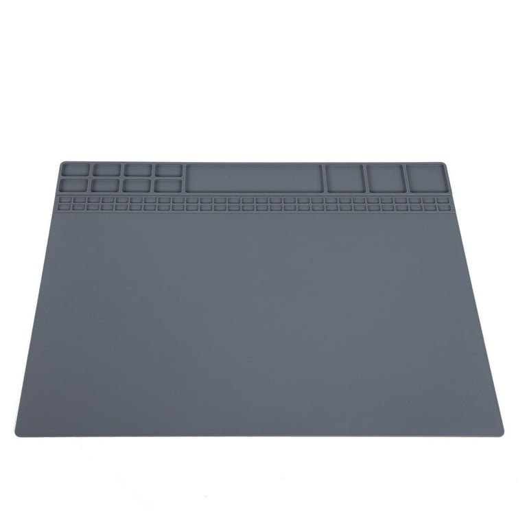 Repair Mat, Heat Resistant Solder Station Pad 408x350x8mm Magnetic Screw  Storage Table Mat T Magnetic Silicone For Solder Station For Desk Mat Gray  