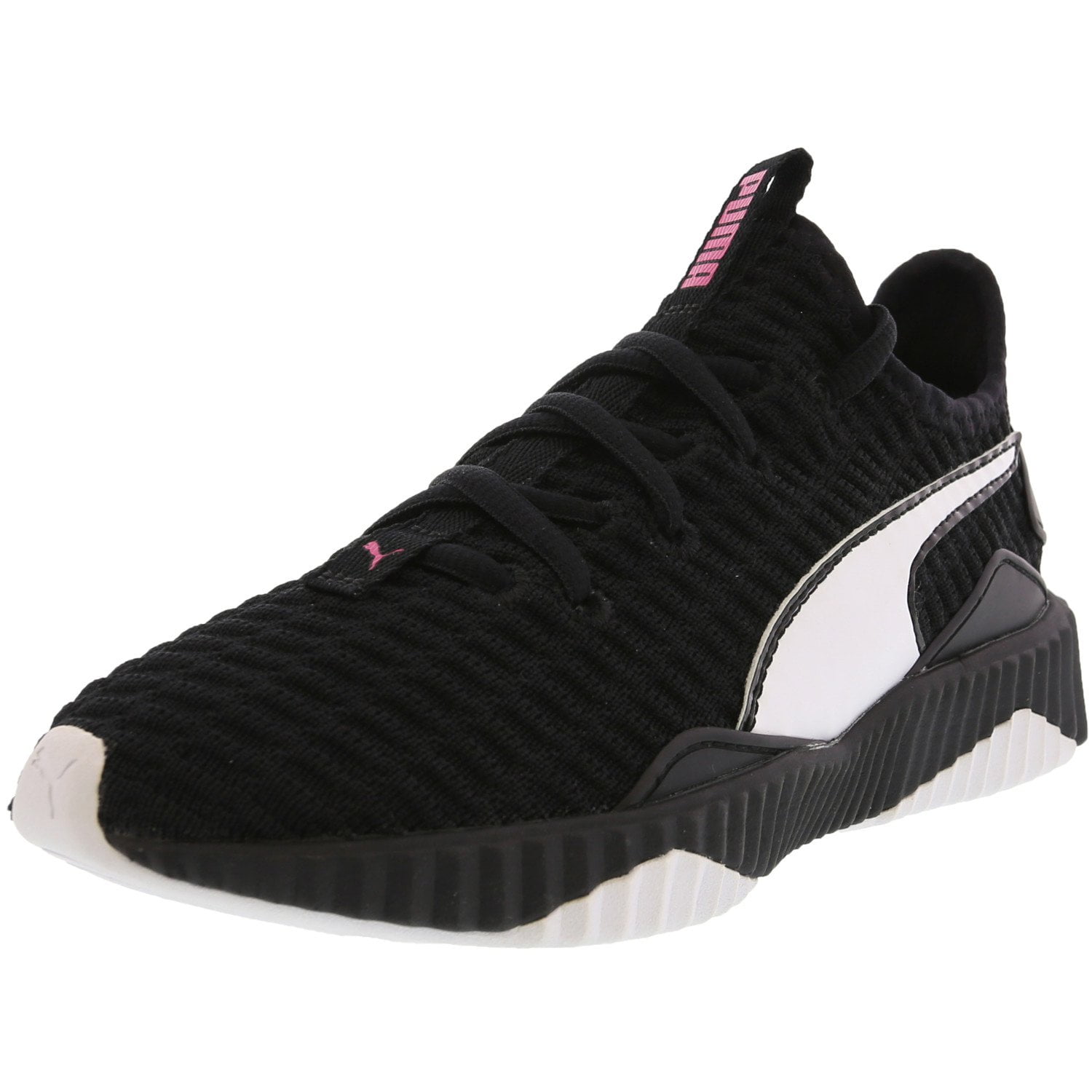 puma defy black and white