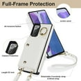 thumbnail image 4 of Crossbody for Samsung Galaxy Note 20 Ultra Phone Case for Women, Wallet Case with Credit Card Holder Shoulder Strap & Wrist Lanyard Shockproof Purse Back Flip 360 Ring Holder Kickstand Case,White, 4 of 8