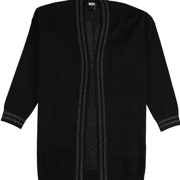 DKNY Womens Knit Metallic Cardigan Sweater