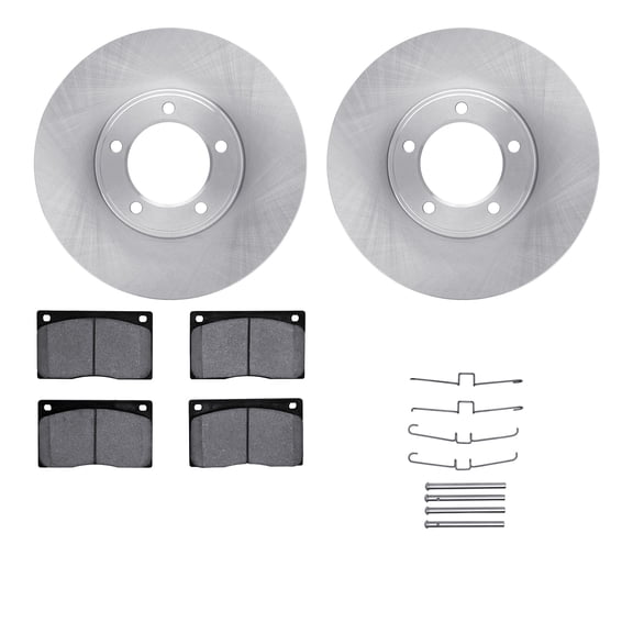 Dynamic Friction Company Front Brake Rotors with 5000 Euro Ceramic Brake Pads includes Hardware 6612-20007