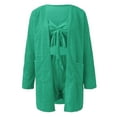 thumbnail image 5 of Women's 3-Piece Winter Plush Outfit - Hooded Cardigan, Crop Top & Shorts, Cozy Loungewear Set, 5 of 6