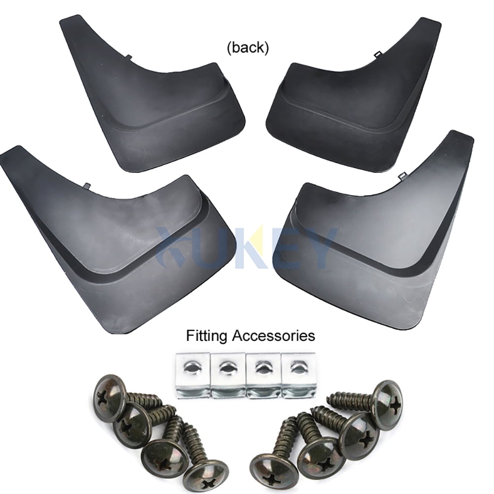 16.2''X 9.8" 4pcs Universal Front Rear Mud Flaps Splash Guard Mudguards Black For Pick-up Truck & Van, SUV