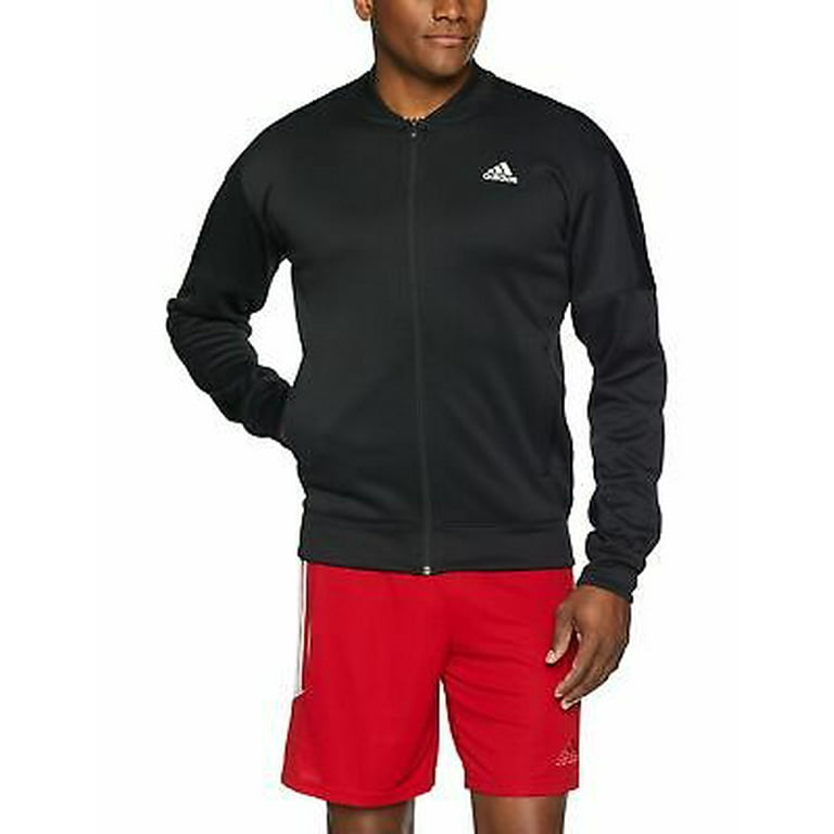 Haiku Rig mand sammentrækning Adidas Men's 2XL Athletics Team Issue Fleece Zip-Up Running Bomber Jacket  XX-Large Black - Walmart.com