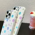 thumbnail image 3 of Designed for iPhone Case,Cute Flower Pattern(Electroplated Lens Protector Side Button) Shockproof Protective Cover Phone Case (iPhone 15,White), 3 of 5