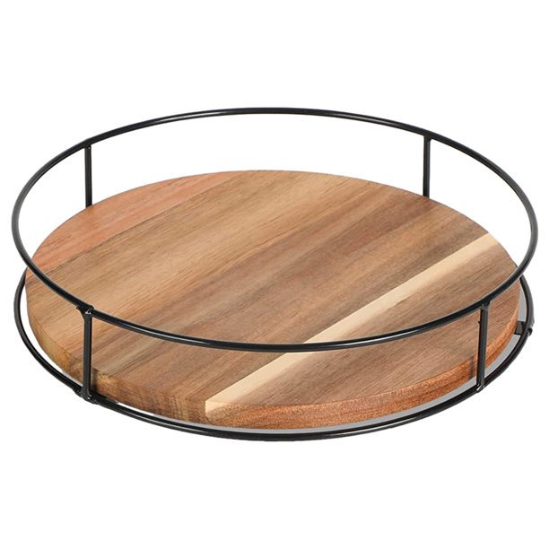 Estante giratorio de 360 grados, estante de almacenamiento de madera para gabinete, mesa de comedor