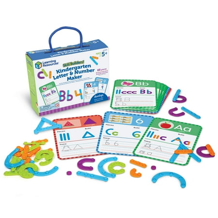 UPC: 0765023085297 | Learning Resources Skill Builders! Kindergarten Letter & Number Maker – 60 Pieces Math Games for Boys and Girls Ages 6+ Kindergartner Learning Activities
