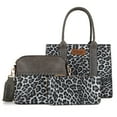 thumbnail image 5 of Wrangler 3Pcs Handbags Set Tote Bag & Medium Crossbody Purse & Wallet, Leopard-Gray, 5 of 8