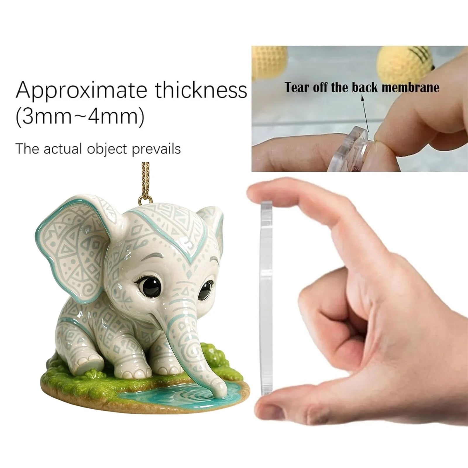 Calendrier De L'Avent Éléphant 2025 - 24 Pendentifs Acrylique 2D, Pour Mur, Porte, Sapin - Décompte Noël - 5