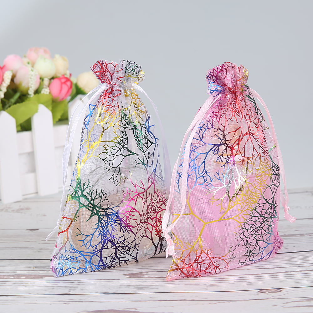 Organza Bags Wedding Favor Drawstring Christmas Boutique Packaging Pouches 