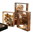 thumbnail image 2 of 4cm Deep Transparent Shadow Box Frames Bouquet Display Flower Case Deep for Crafts 3D Picture Memorabilia Memory Wooden Tabletop, 2 of 9