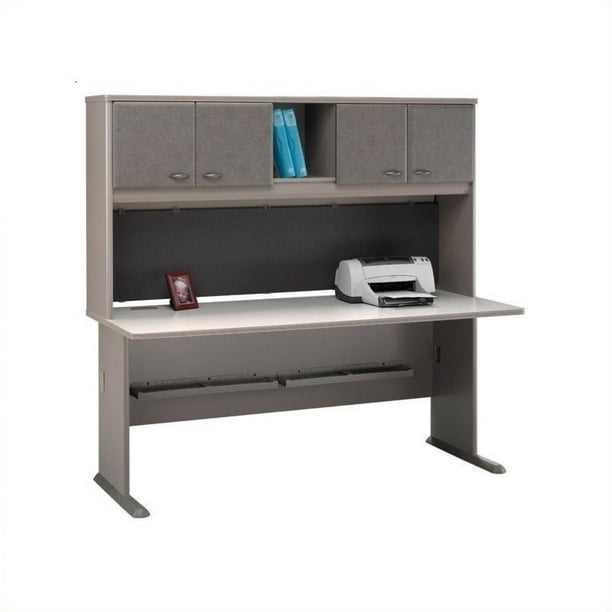 Bush Business Series A 72 Computer Desk With Hutch In Pewter