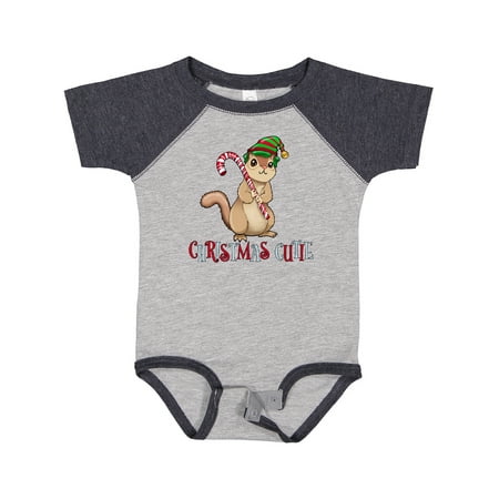 

Inktastic Christmas Cutie Chipmunk with Candy Cane Gift Baby Boy or Baby Girl Bodysuit