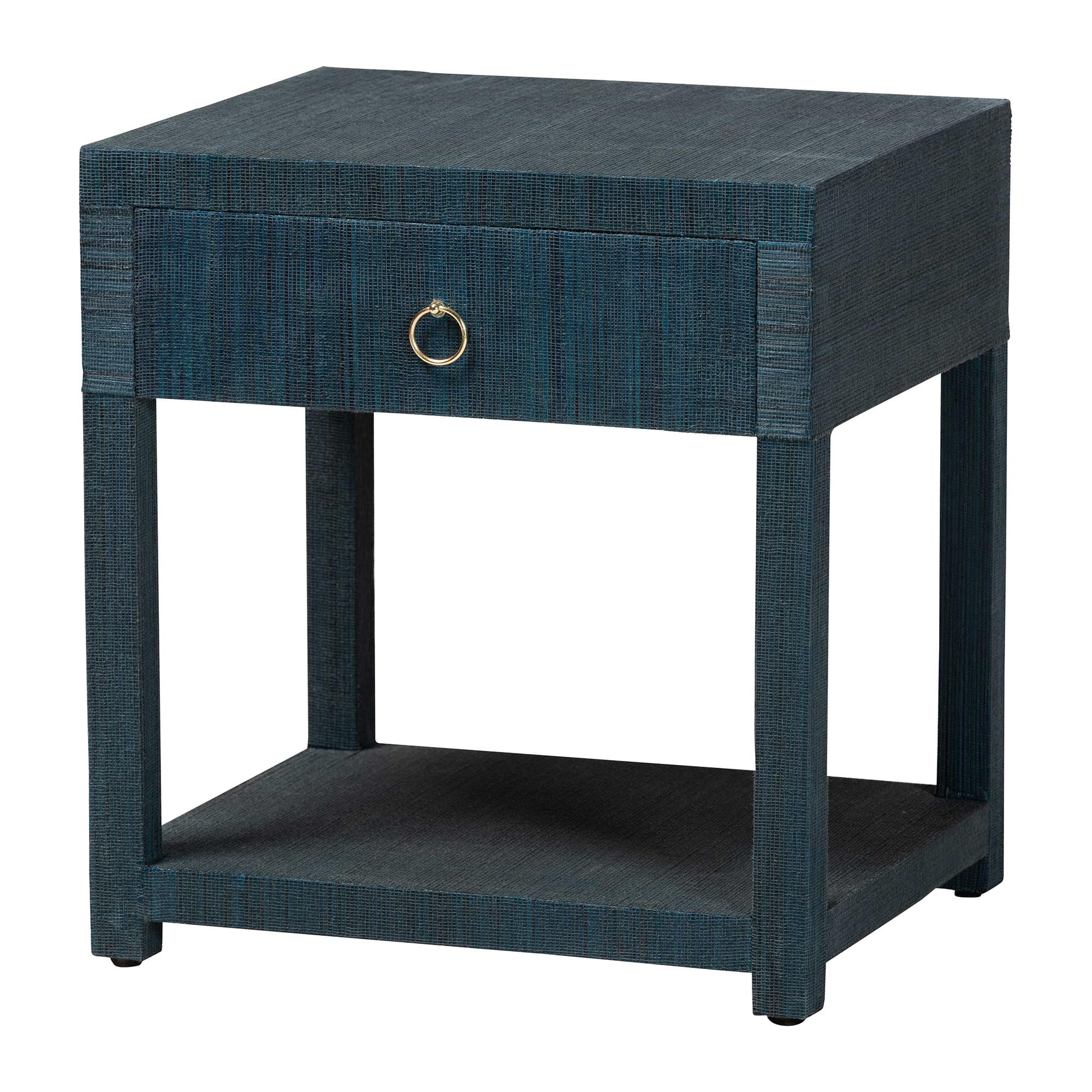 bali & pari Nata Boho Nightstand, 1-Drawer, Indigo Blue