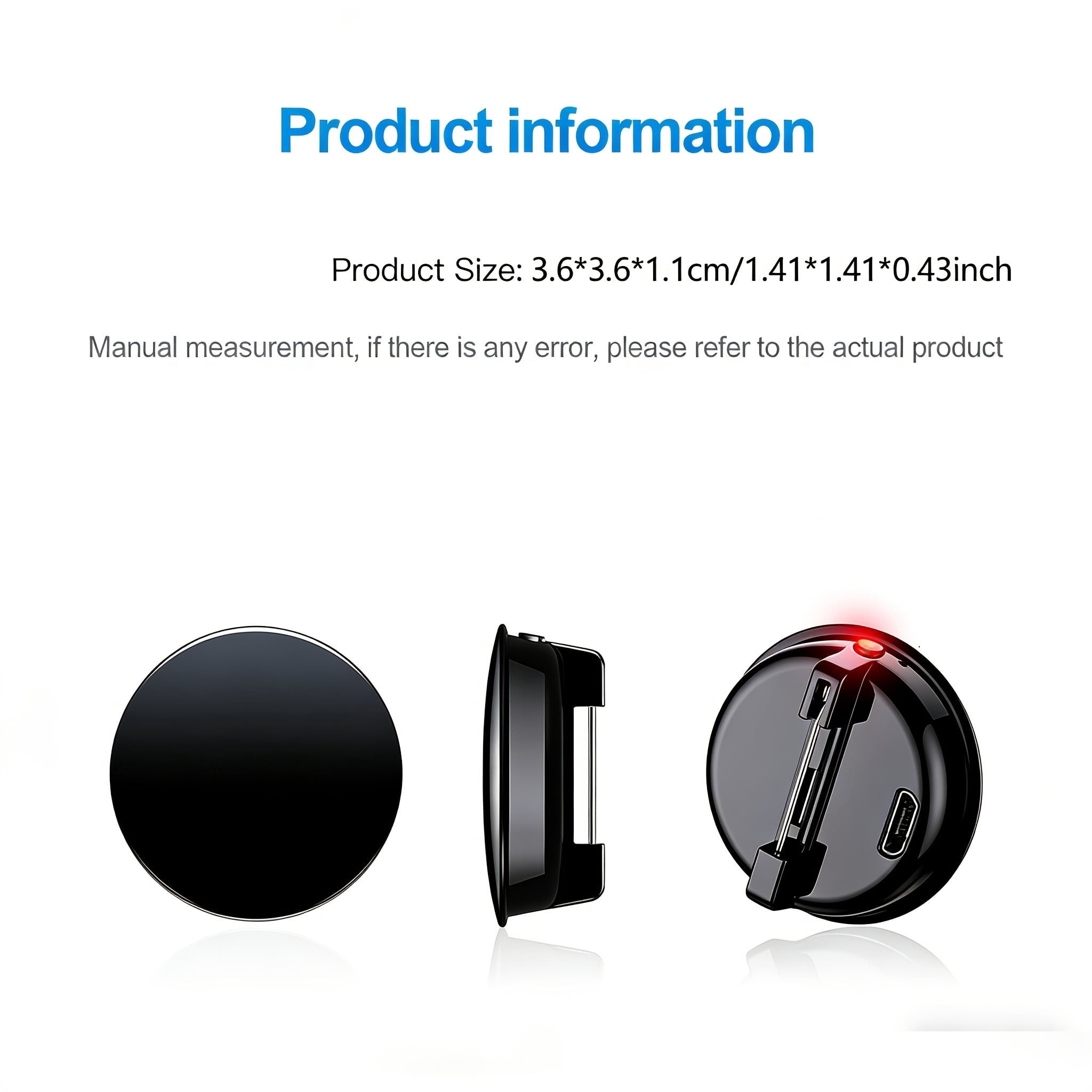32GB Mini Digital Voice Recorder One-click Recording Micro Brooch Sound Recorder -384Hours 192kbps 120mah Professional Long Distance Voice Recorder MP3 Player, Flashing Indicator Light
