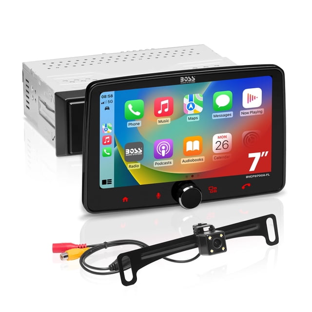 Unidades principales flotantes de BOSS Audio Systems con Apple CarPlay, Android Auto y cámara retrovisora