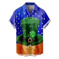 thumbnail image 2 of Camisa del Día de San Patricio para hombre, con estampado 3D, divertida camiseta de trébol verde, camisa informal de manga corta con botones para el Día de San Patricio para hombre, 2 of 4