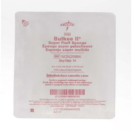 Medline Sterile Water - Medline Bulkee II Super Fluff Sponge, 4