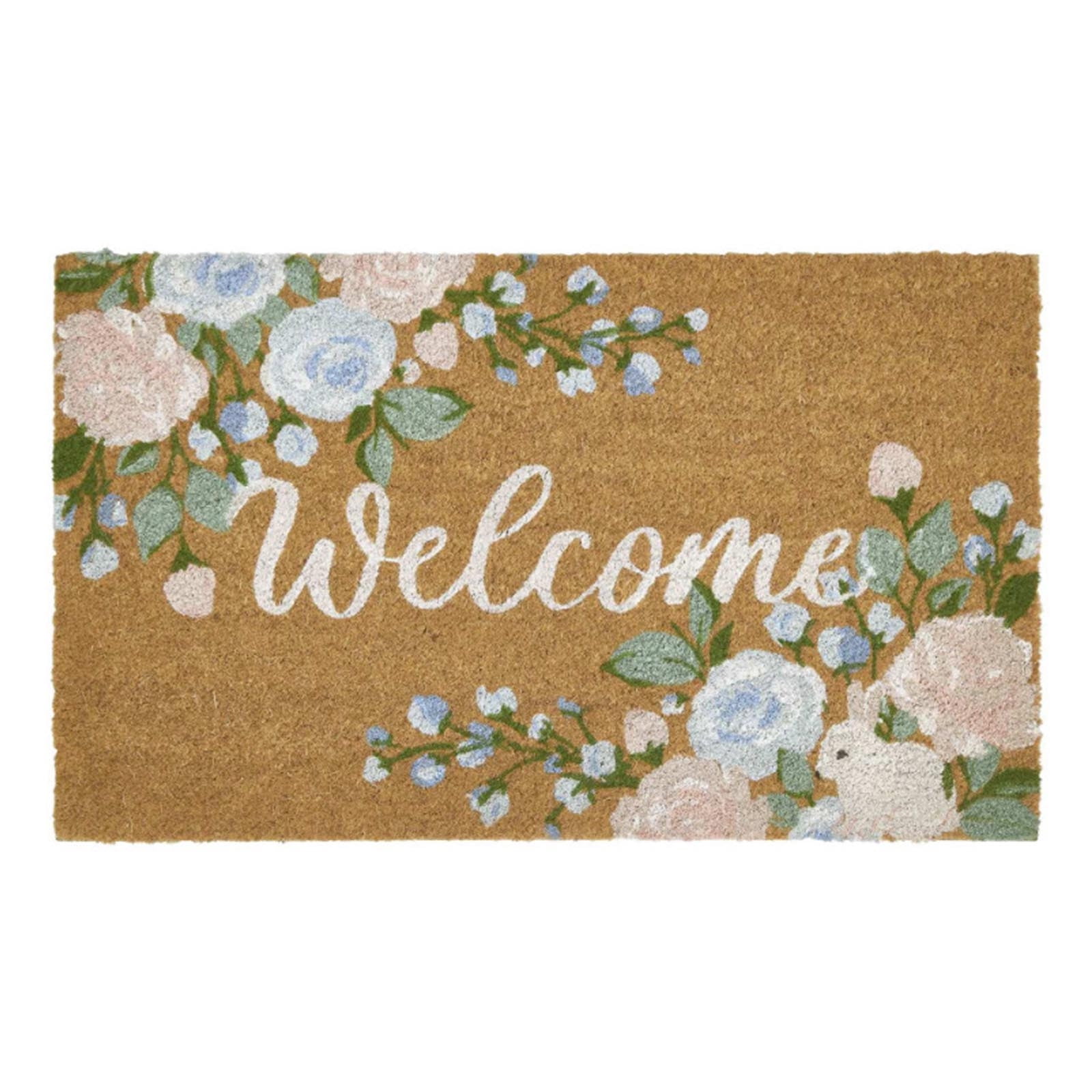 AuroraX Welcome Matt Outdoor Front Door Summer Floral House Door Mat 16x24 Non Slip Washable Welcome Mats for Inside Mothers Day Gifts for Mom
