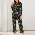 thumbnail image 2 of KLL Happy New Year Print Women's Long Sleeve Pajamas with Pants Sleepwear Loungewear 2 Set-XX-Large, 2 of 7