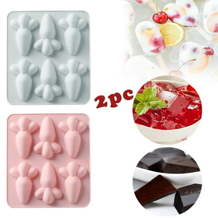 

GNEIKDEING 6 Silicone Carrot Round Easter Cake 2PCS Cup Cake Mould Glass Bottle Multicolor One Size