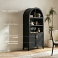 thumbnail image 6 of mopio Lauren 65.4" Arched Cabinet, 5-Tier Arched Bookcase with Doors and Shelves, Arched Bookshelf with Storage, Kitchen Pantry Cabinet, Wooden Storage Cabinet for Living Room, Kitchen (Black), 6 of 8