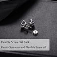thumbnail image 5 of SHIHUALQ Stainless Steel Hypoallergenic Flat Back Earrings, Clear CZ, Fashion Jewelry, 7, 5 of 7