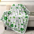 thumbnail image 4 of St. Patrick''s Day Throw Blankets, Green Shamrock Irish Clover Soft Fleece Blanket Decorative for Home Sofa Couch Chair Living Bedroom,40x50 Inches, Seasonal Spring Holiday, 4 of 6