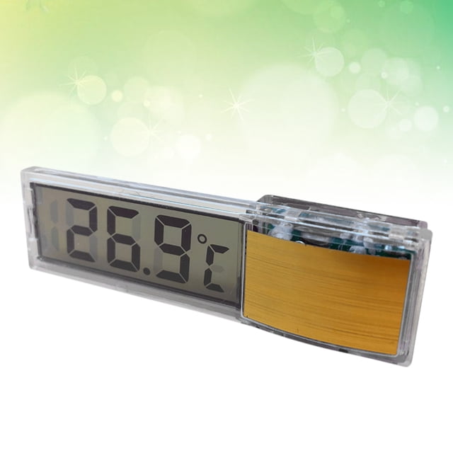 WEUVEB 1Set 3D LED Fish Tank Thermometer Golden for Fish Tank Measuring Tool and Temperature Meter